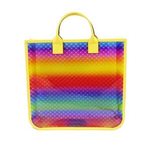 Authentic Gucci Diamante vinyl transparent rainbow tote handbag purse new